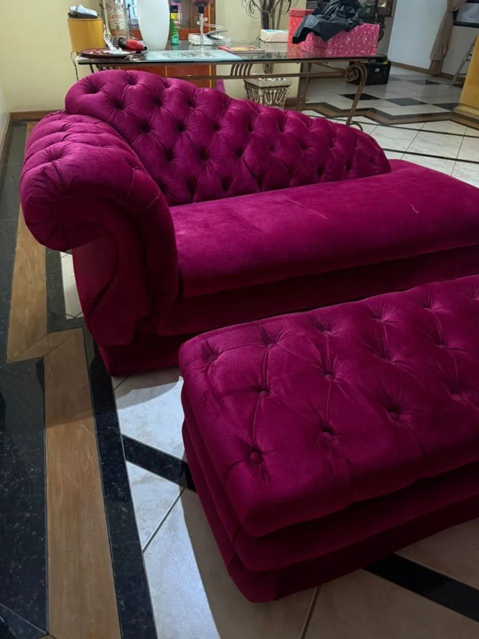 diva recamier puff poltrona banco veludo classico