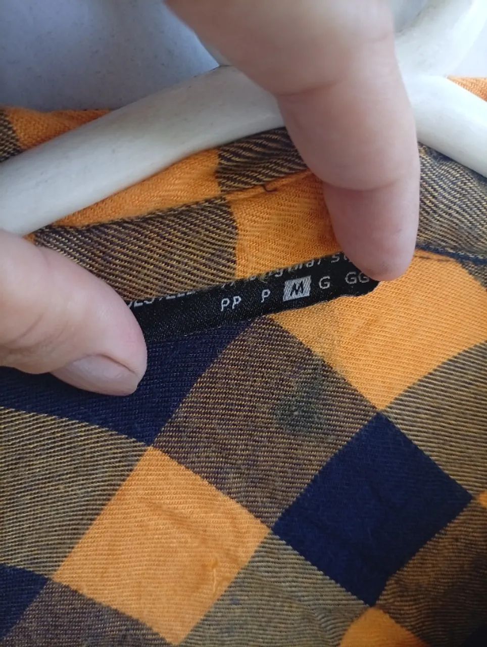 Camisa xadrez M amarela e azul  - Foto 4