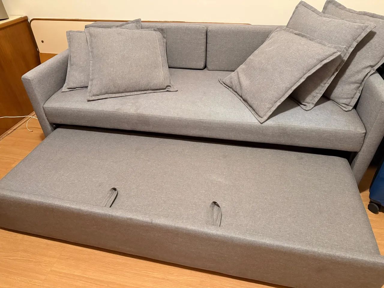 Sofá-Cama Etna Emily Linn Cinza 200 cm - Com Almofadas - Foto 2