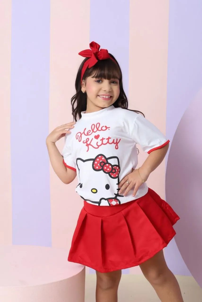 Conjunto hello Kitty vermelha 