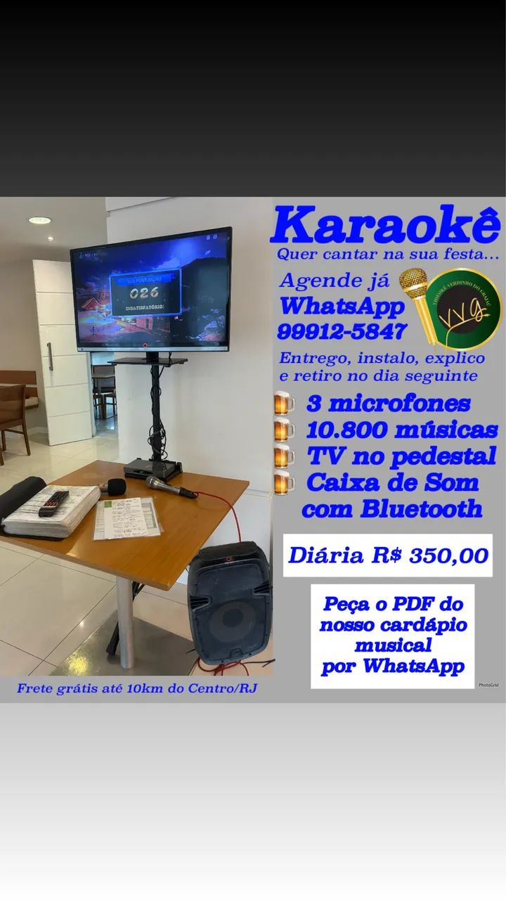 Aluguel de karaokê Entrego, instalo, explico e retiro