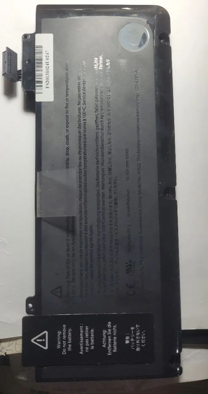 Bateria a1322 10.95v 60wh para MacBook a1322 e a1278