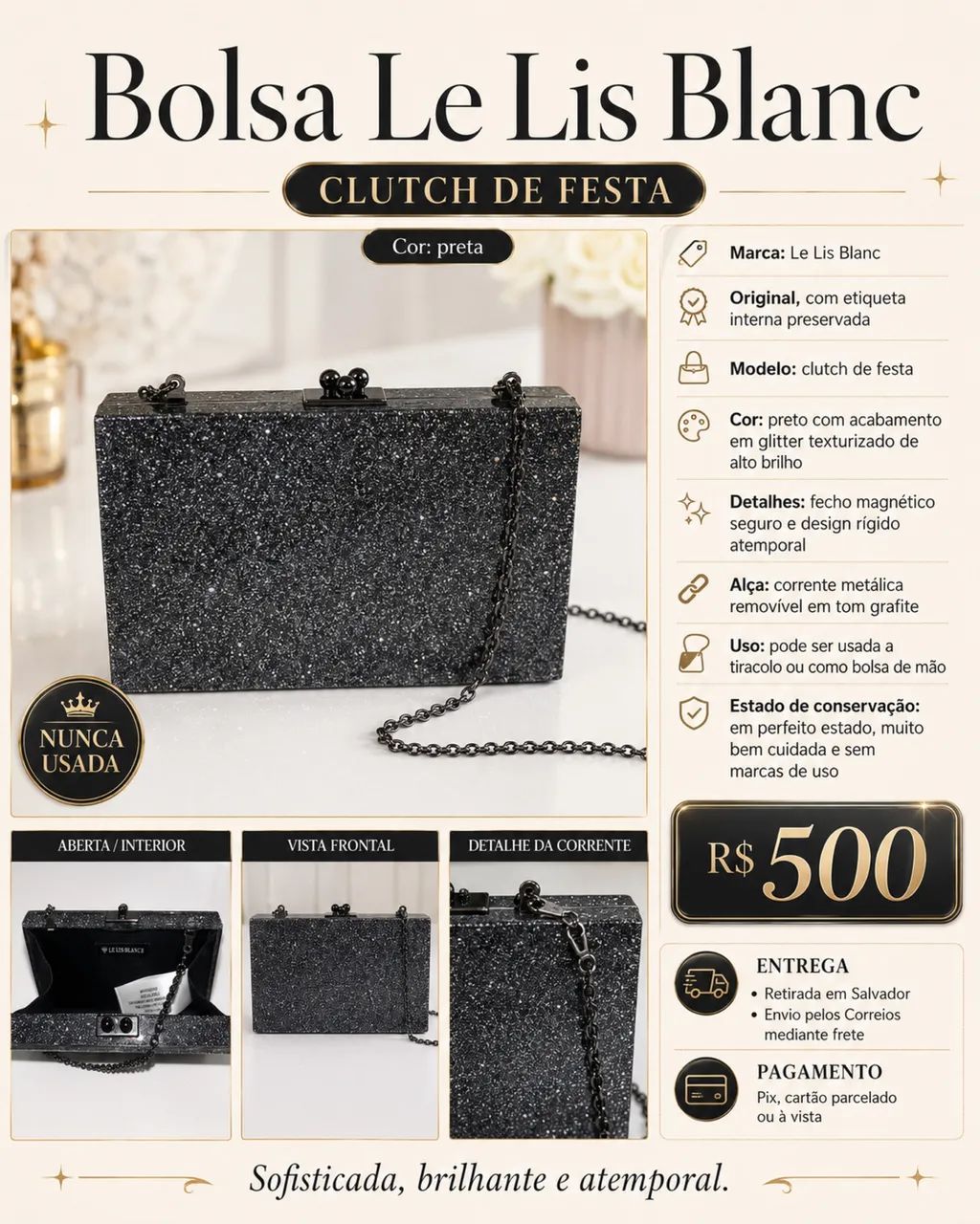 Bolsa/clutch Le Lis Blanc - Foto 3