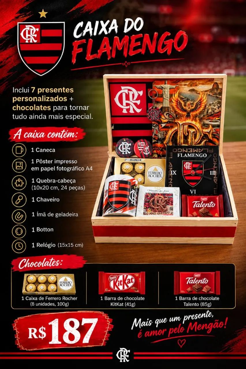 Caixa do Flamengo - Presentes e chocolates