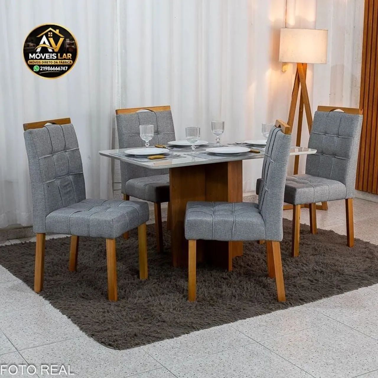 Mesa de jantar com tampo de vidro  - Foto 5