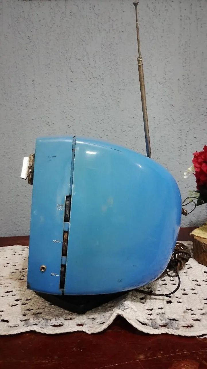 Antiga Tv Philco Ford Azul Retrô (SEM TESTE ) - Foto 4