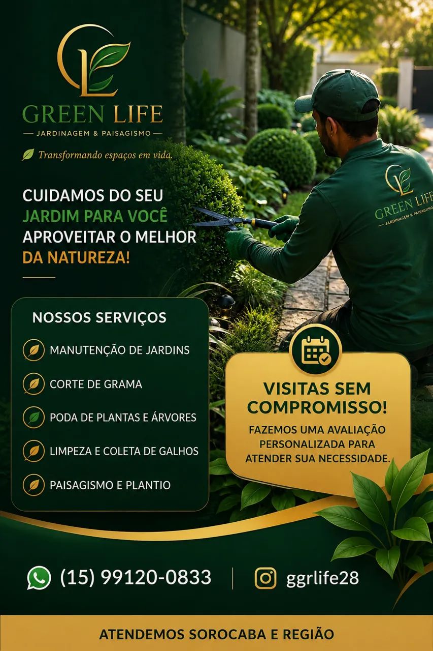Jardineiro e manutenção de piscinas