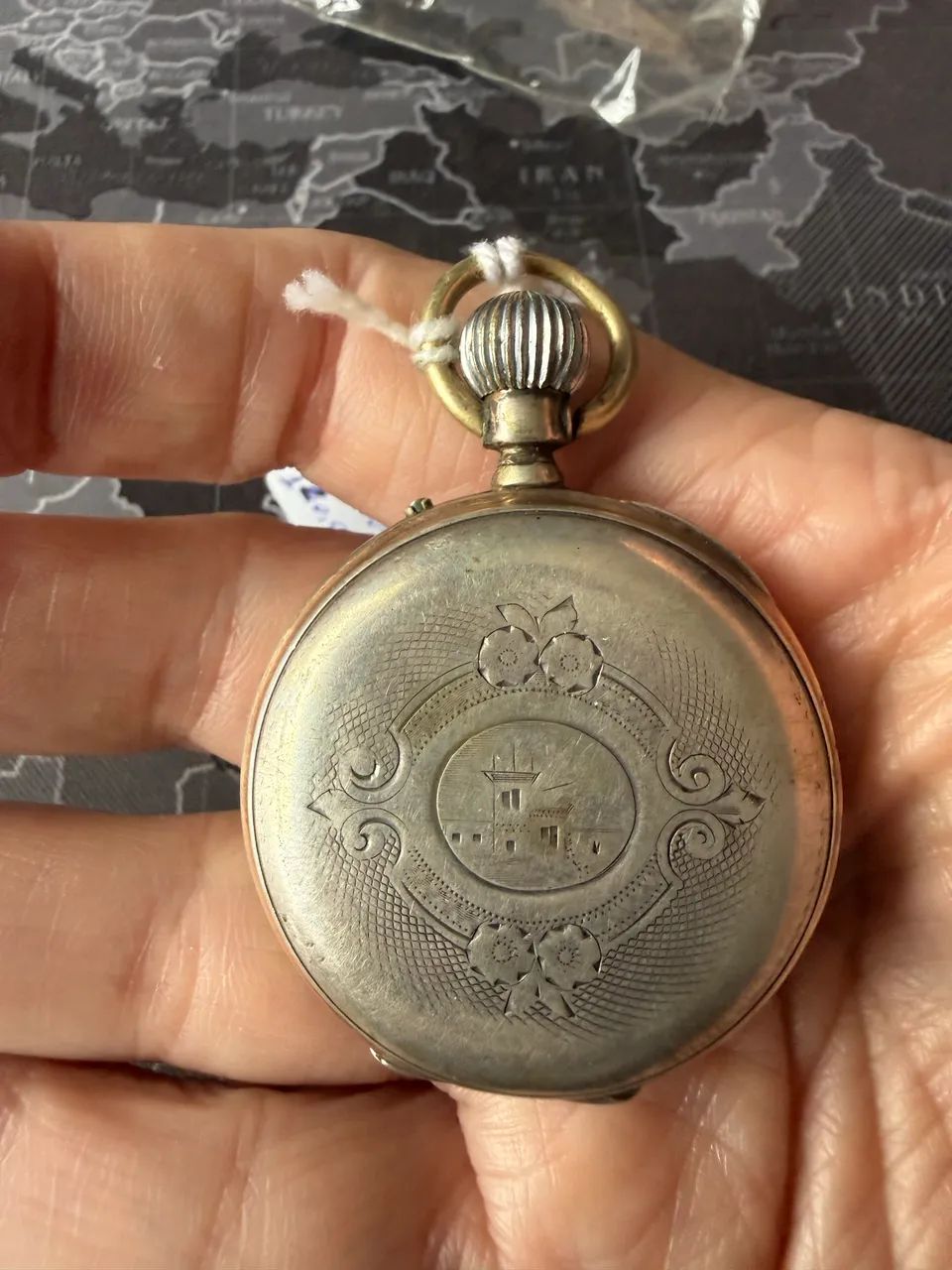 Relogio bolso  cilindre floral antigo - Foto 3
