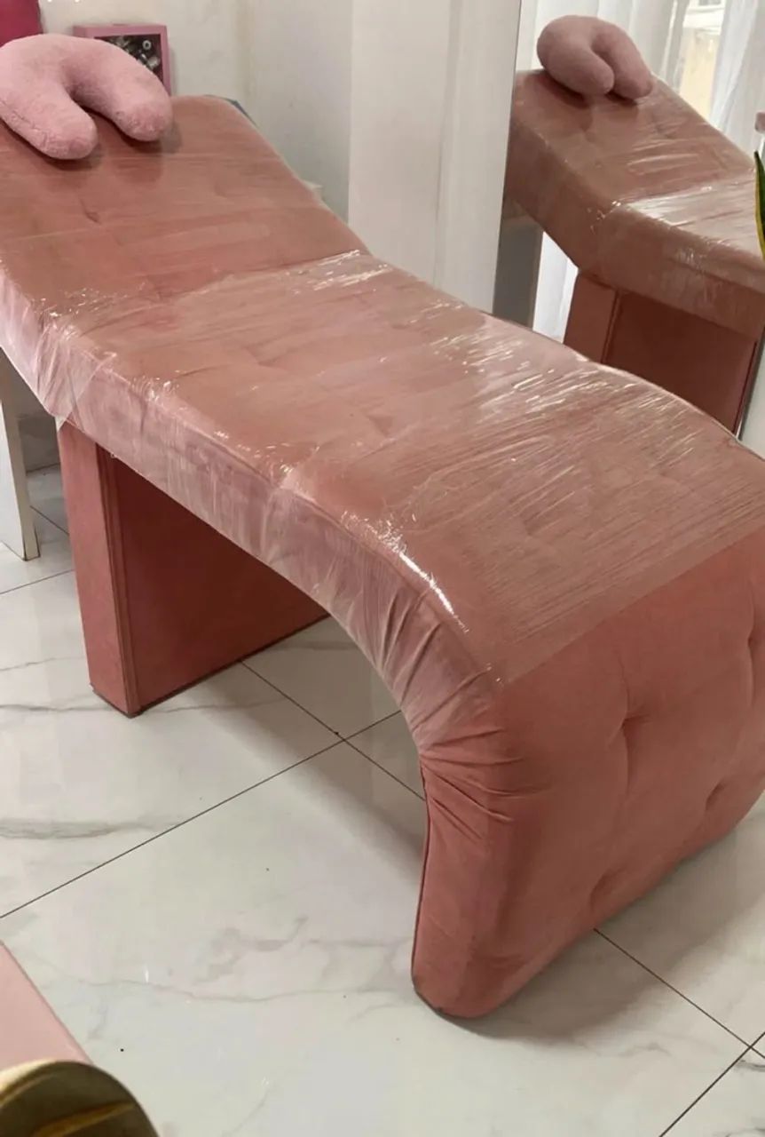 Maca luxo estofada rosa
