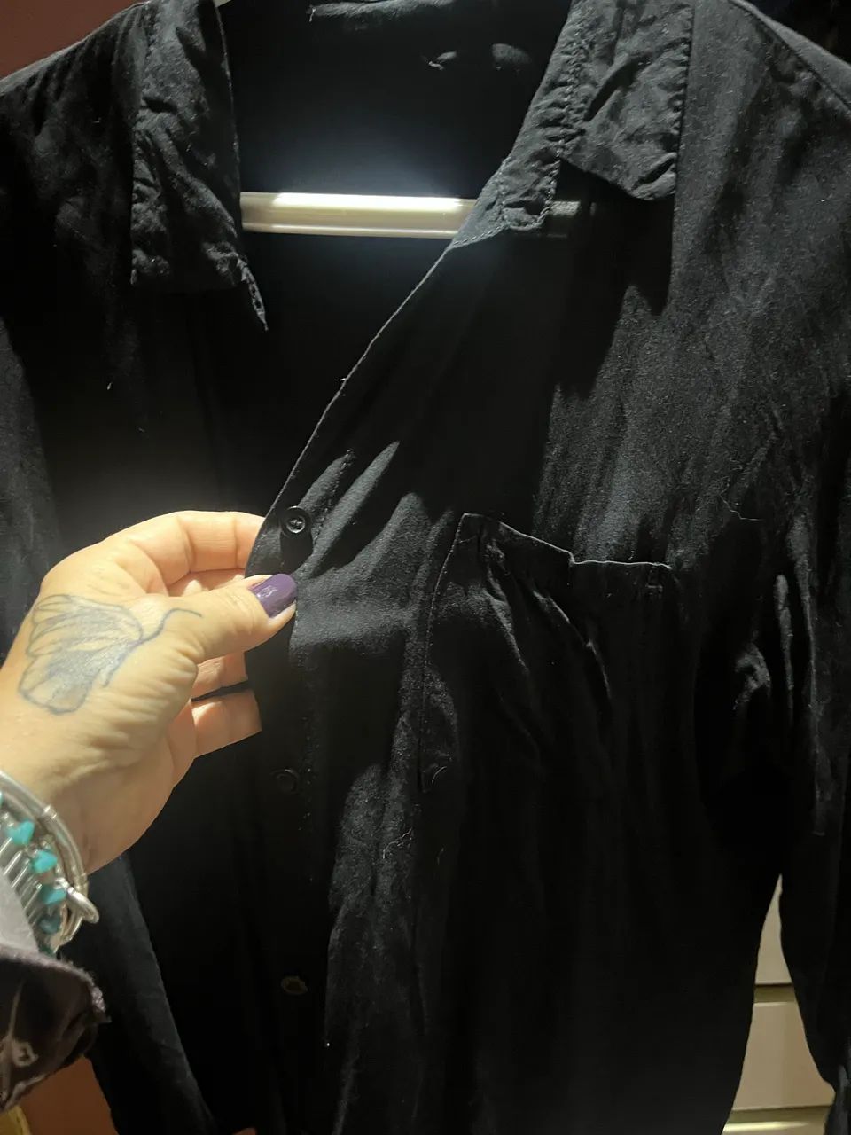 Camisa preta de viscose