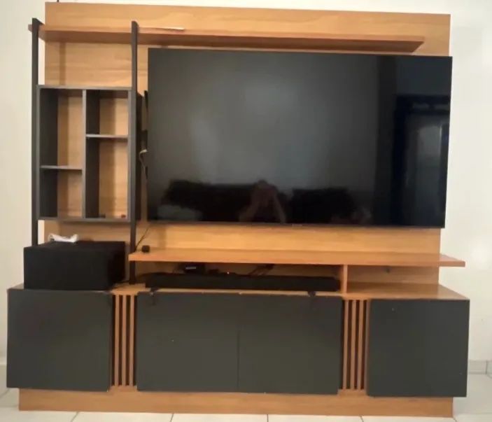 Estante Home Fortuna Ripado Industrial Para TV Até 65? Polegadas  - Foto 2