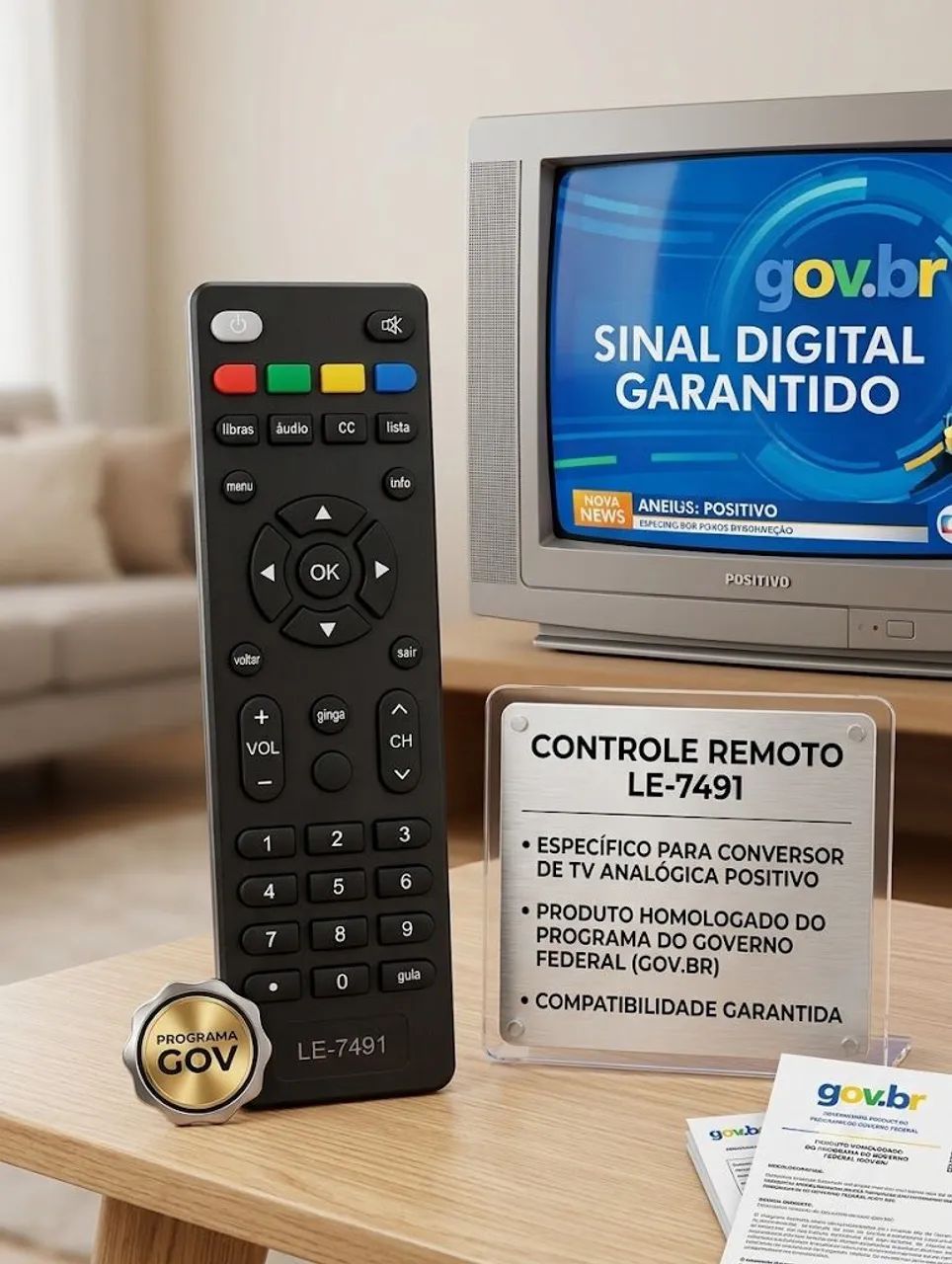 Controle para Conversor Digital Positivo Gov. - Foto 2