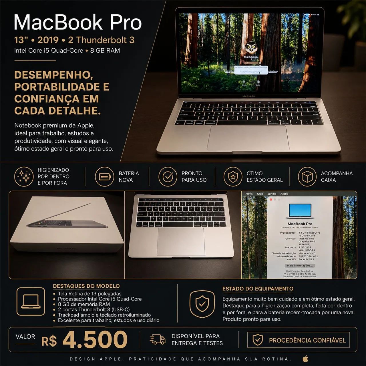 Macbook Pro 2019 8Gb RAM - Notebooks - Jardim Taquaral, São Paulo