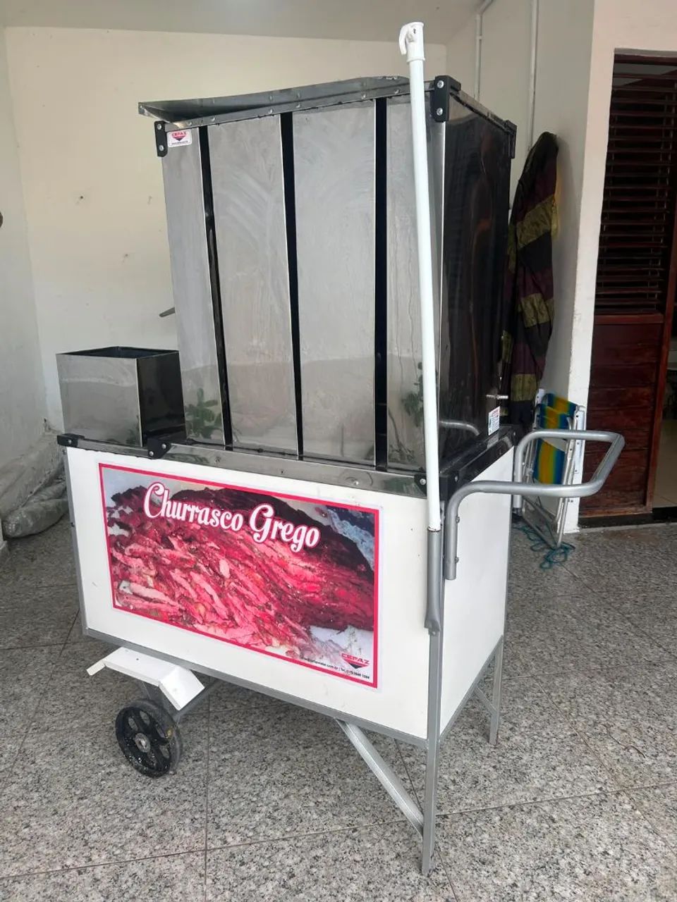 Carrinho de churrasco grego 