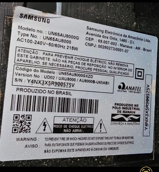 Vendo TV samsung com a tela quebrada 