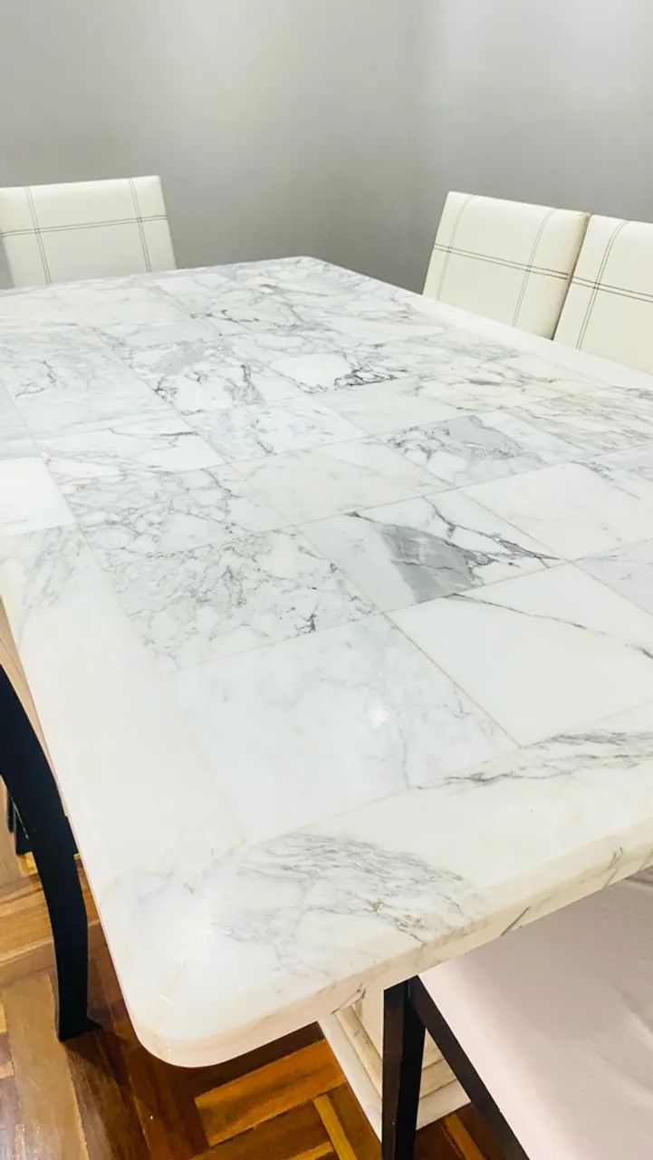MESA DE MÁRMORE COM 6 CADEIRAS  - Foto 4