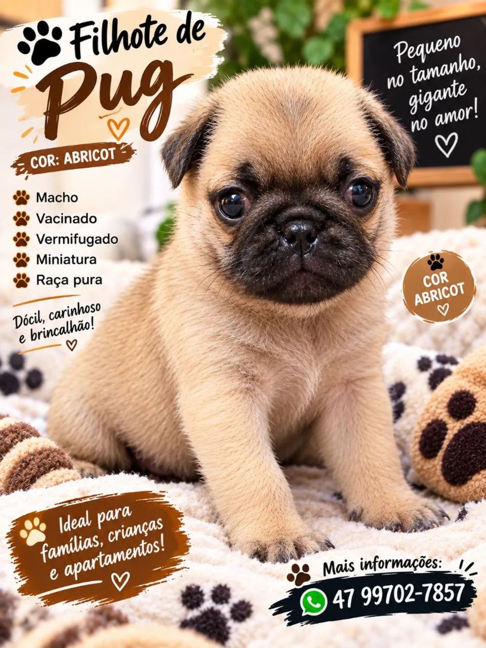 Pug macho abricot 