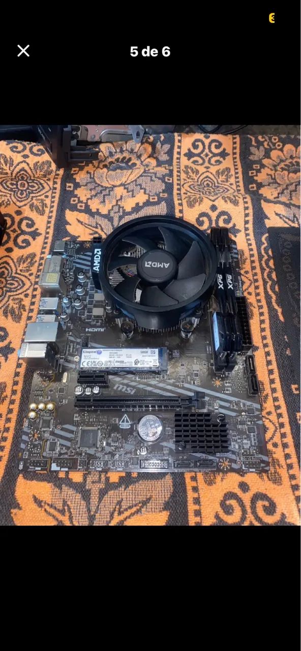 KIT processador ryzen 5 4500 e placa mãe