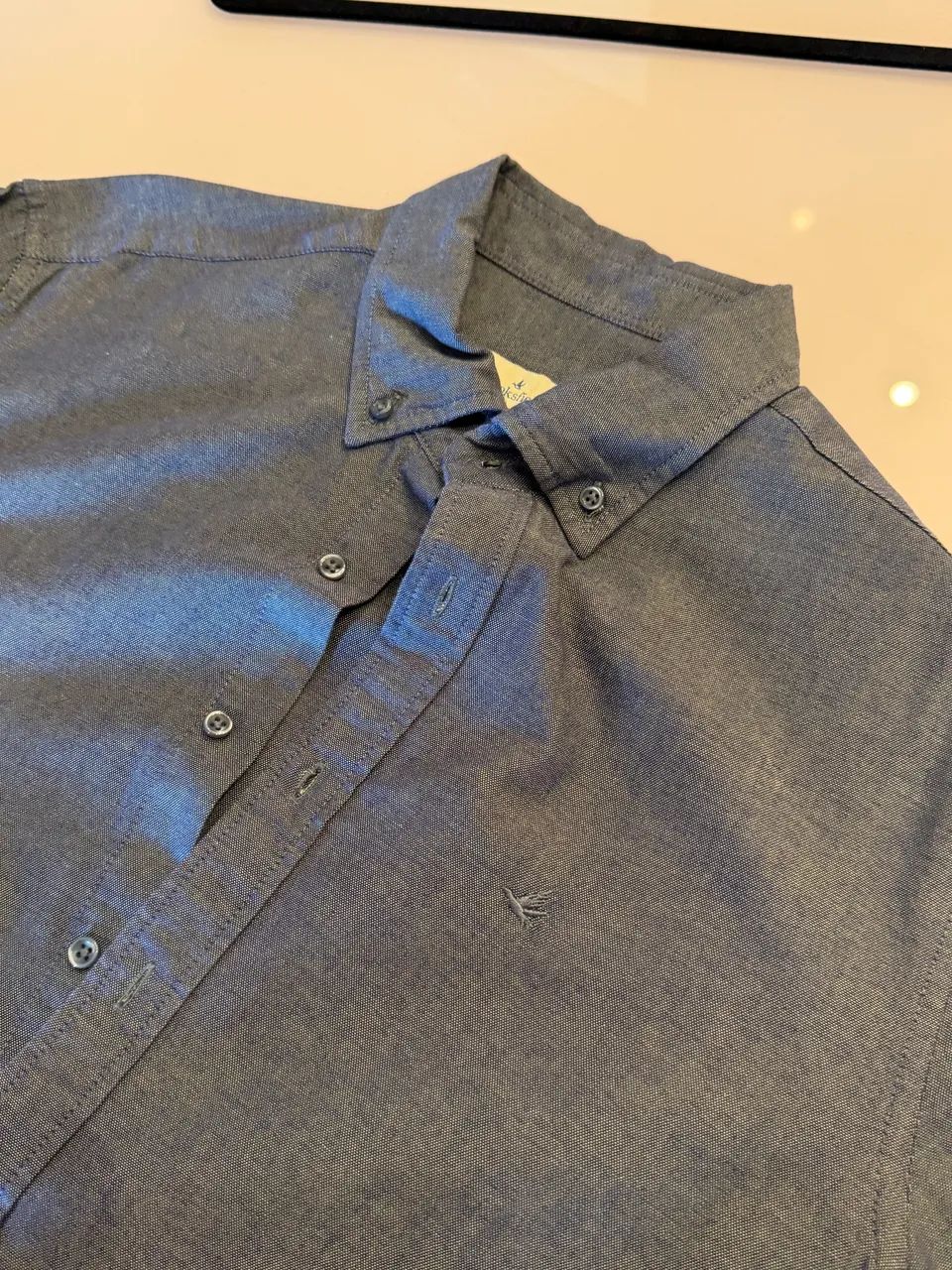 Camisa Oxford Brooksfield Cinza - Foto 2