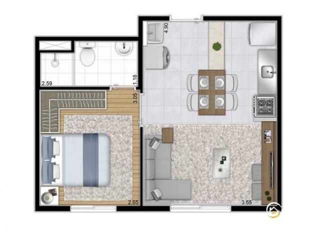 Apartamento à venda com 1 dormitórios em Cambuci, São paulo cod:4034 - Foto 4