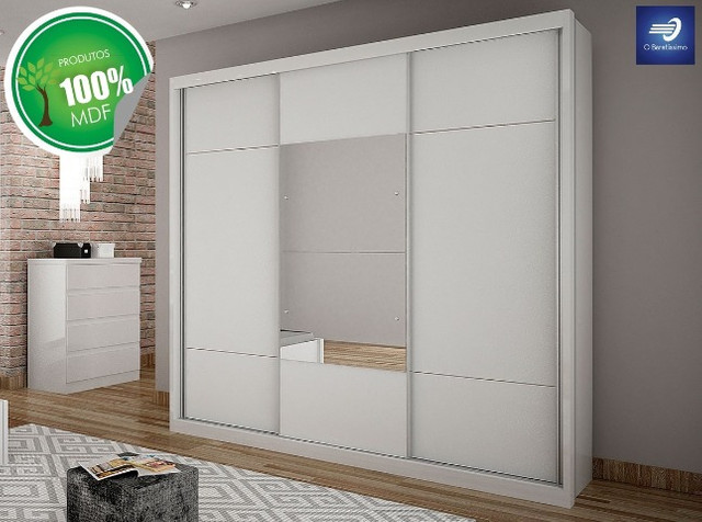 Guarda-roupa 100%MDF com Espelho - Foto 5