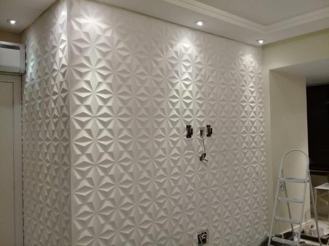 Revestimento em gesso 3d alto relevo renove com requinte