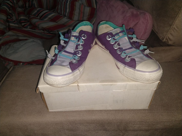 Tênis All Star Sem Cadarço Azul e Roxo 36 - Foto 6