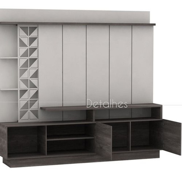 Sala home painel rack bancada - Foto 3