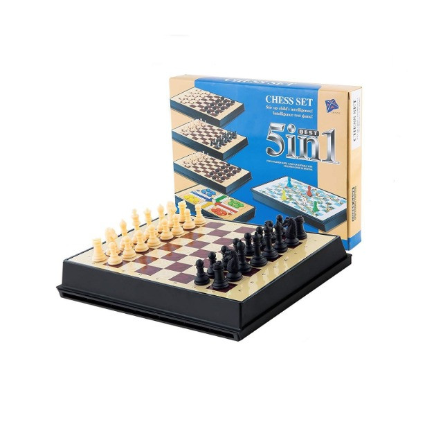 Jogo de tabuleiro magnetico 5 em 1 xadrez dama ludo 2 poket chess set 1