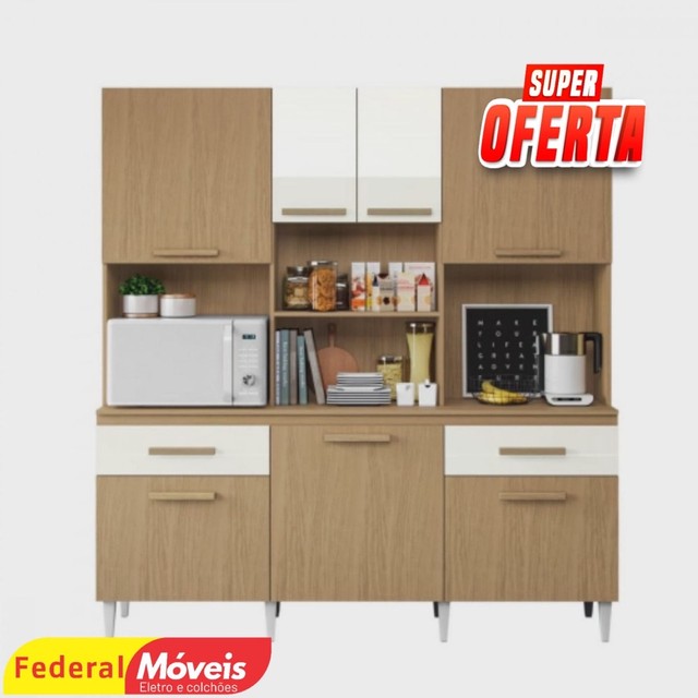 Armário de cozinha mary 7 portas - entregamos - novo na caixa 