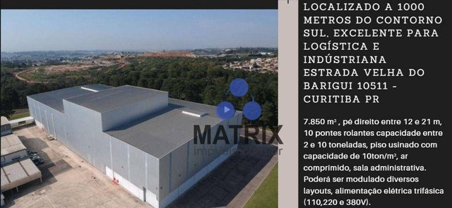 Barracão para alugar, 7850 m² por R$ 205.718,13/mês - Cidade Industrial - Curitiba/PR - Foto 5