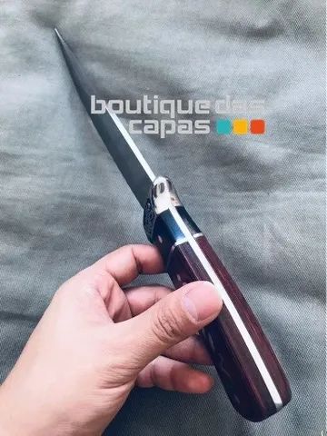faca cozinha para caça pesca Churrasco Modelo Luxo Fulltang Inox slk-A62 Luatek - Foto 3