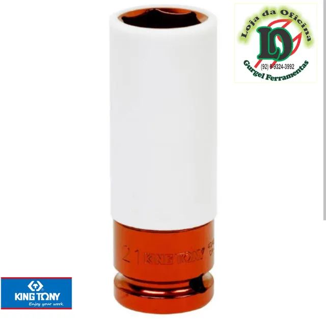 Soquete sextavado de impacto p/ rodas liga leve 21mm - King Tony