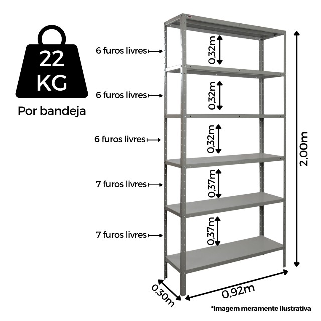 Oferta Especial! Estante Multiuso 6 bandejas x 30cm | a partir de: