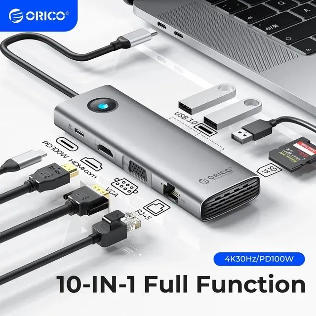 ORICO 6in1 USB C Docking Station HDMI 4K PD100W 3×USB3.0 Ethernet(1G) USB C  HUB