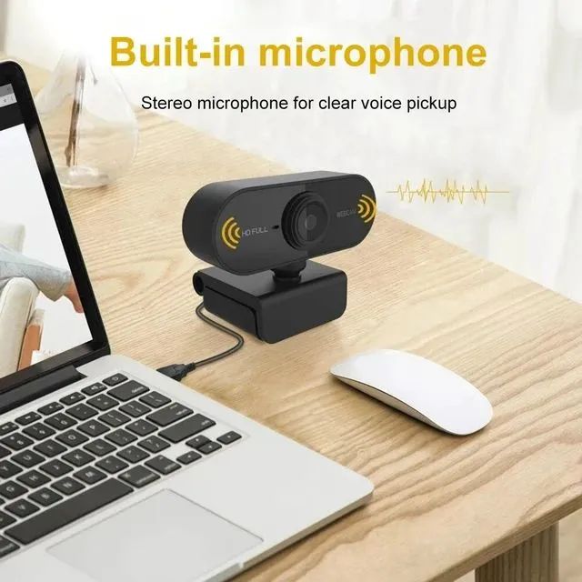 Webcam câmera HD com microfone embutido e tripé, USB 1080p - Foto 2