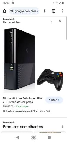 Microsoft Xbox 360 Super Slim 4GB Standard cor preto