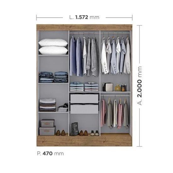 guarda roupa solteiro bravaria 