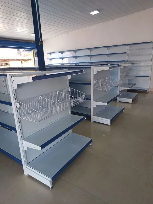 Gôndula prateleiras de aço pra comércio ou lojas em geral supermercados mercearia