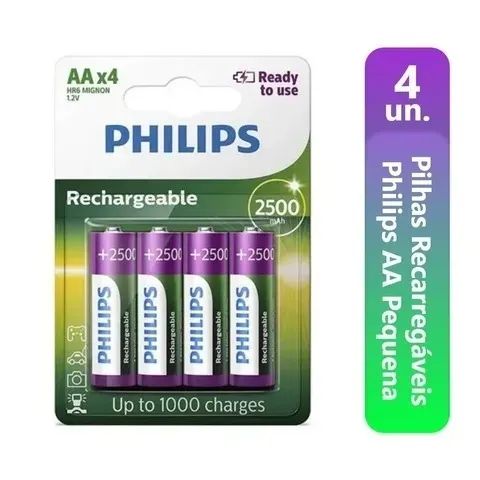 2X Ou 4X Pilhas Recarregável Philips Aa Xbox Radio Brinquedo Câmera - Foto 3