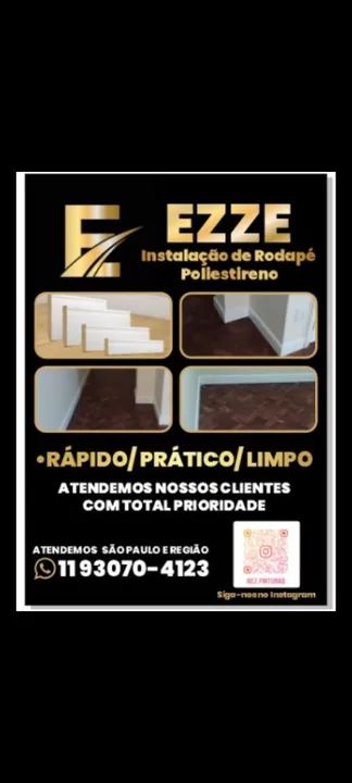 Instalação de Rodapé  Poliestireno 