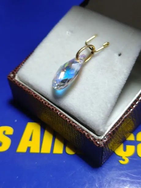 Pingente Pingente Cristal Murano Ouro 18 Kilates Peso 1.00 Gramas 15 mm                    - Foto 5