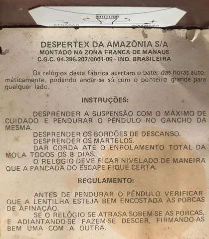 Relógio de parede Meia-carrilhão Reguladora, Despertex da Amazônia - Foto 2