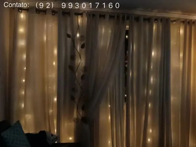 Cortina LED 3x3m ou 6x3m USB com 8 funções 300/600 LEDs Fio de Fada/Cobre - Foto 2