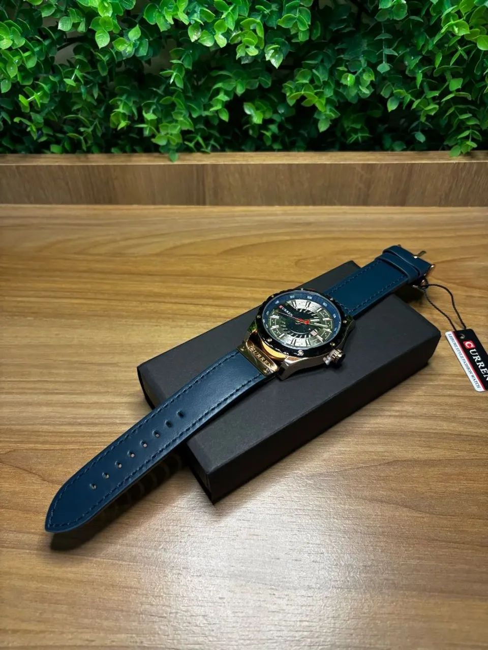 Relógio Curren Masculino Azul e Dourado modelo 4102. Com garantia  - Foto 5