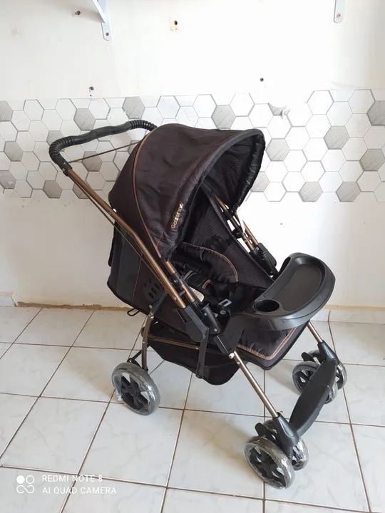 Carrinho de Bebê Dobrável GALZERANO Milano ll preto com cobre!  - Foto 2