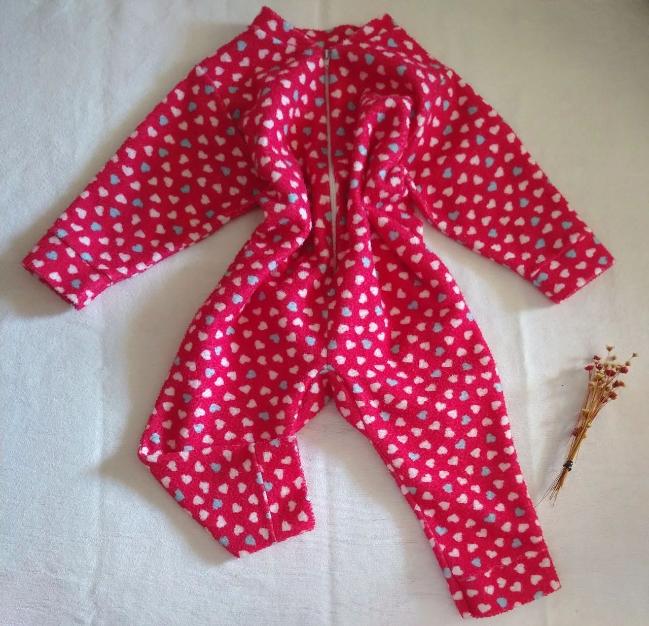 Macacão Pijama Infantil menina veste 2 anos tecido soft quentinho. - Foto 6