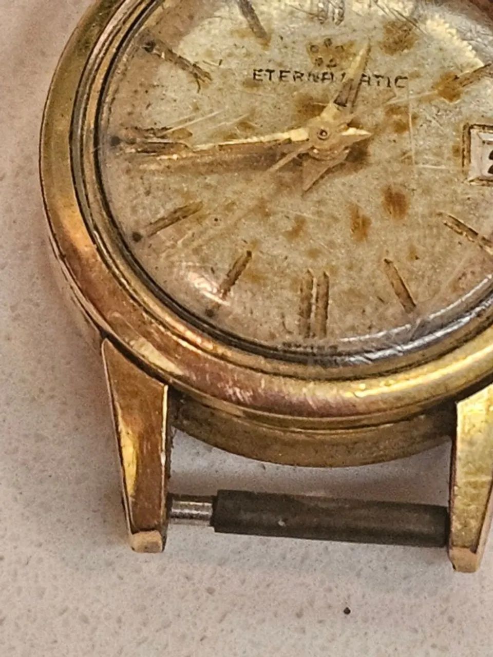 relógio eterna-matic automático vintage - para reparo - coroa quebrada - Foto 2