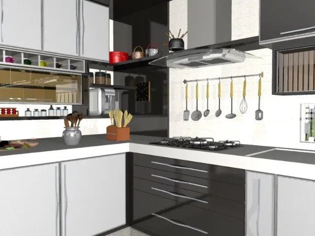 Cozinha Planejada Noturno Reflecta Preto. R$1290 Cada M² - Foto 3