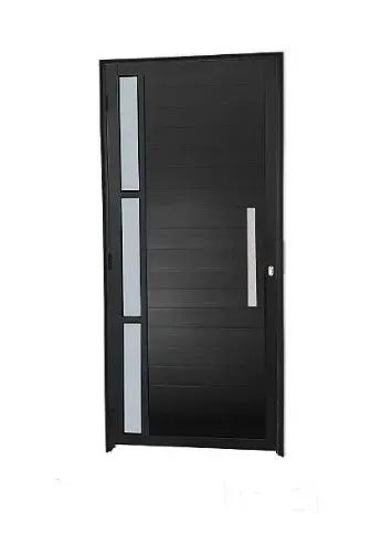 Porta Lambril L 25c/Puxador e Vidro Lateral - Alumínio Preto - pagto no ato da entreg - Foto 2